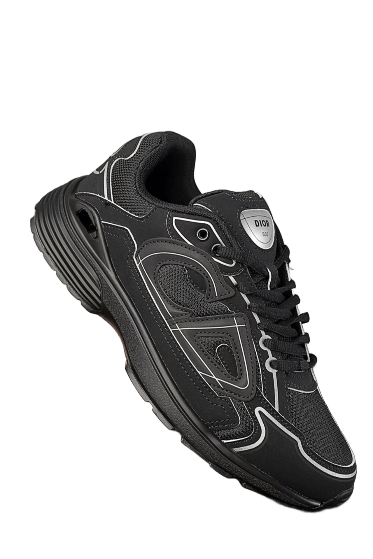 Dior B30 Black Mesh Leather Unisex Sneakers