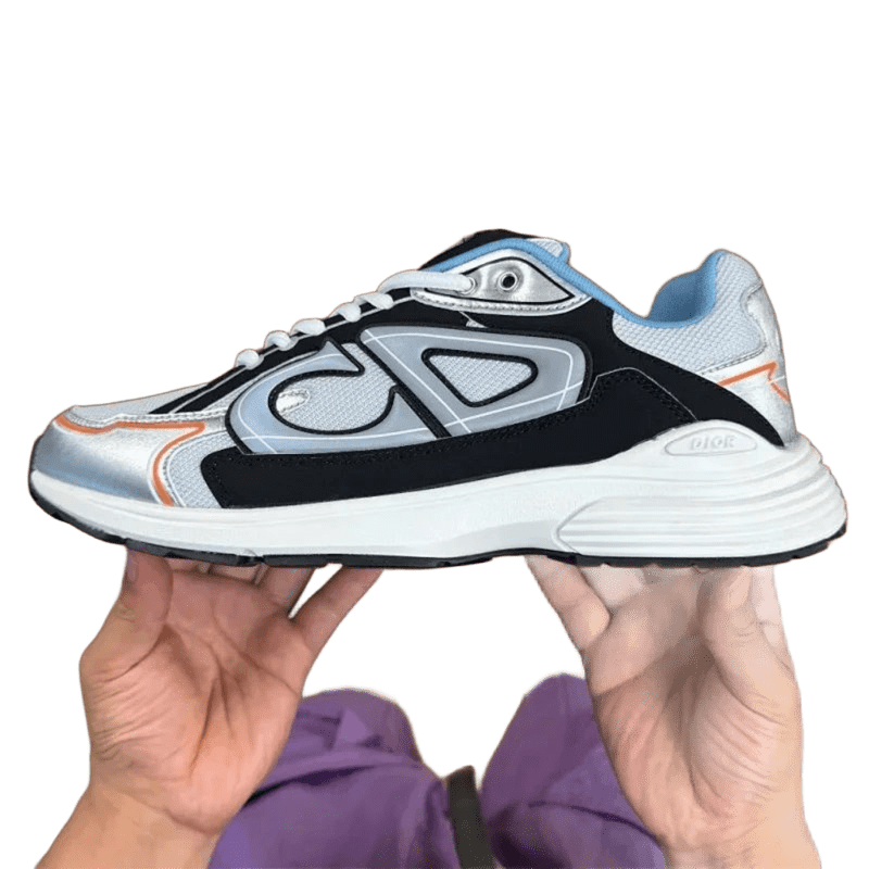 Dior B30 Silver-Black Sneakers: Unisex Urban Fashion