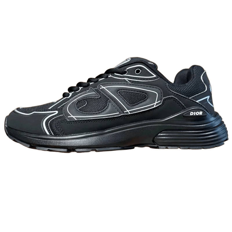 Dior Black Leather & Mesh Unisex Sneakers, Minimalist