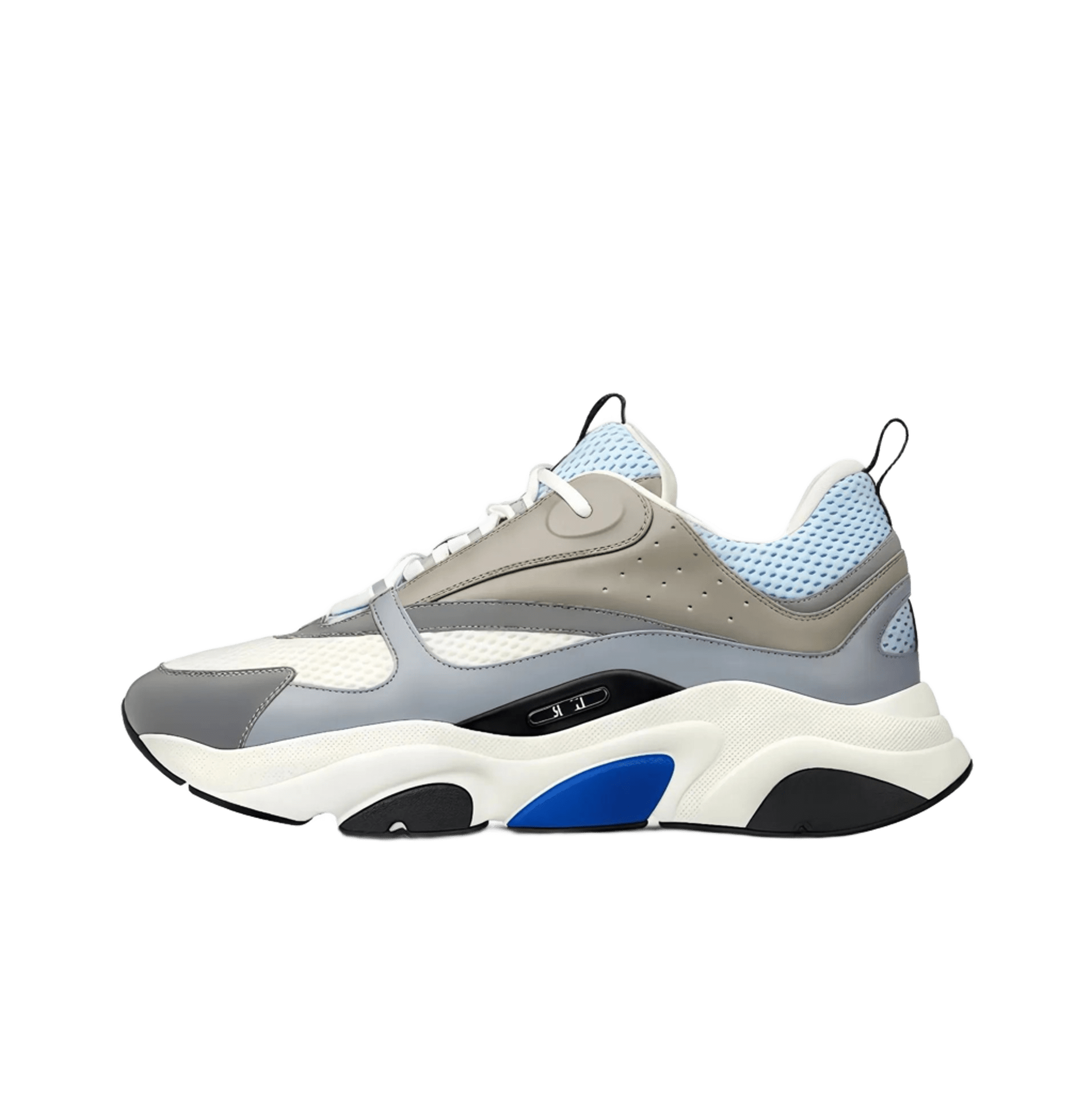 Dior Gray White Blue Leather Mesh Unisex Sneakers