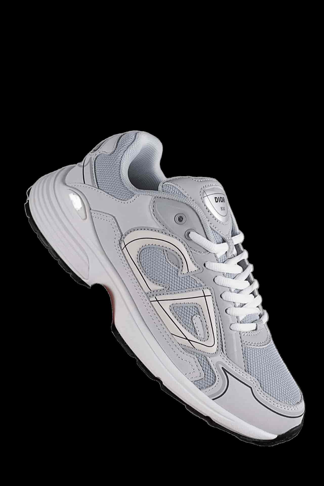 Dior Grey Leather Unisex Sneakers | Iconic Mesh Comfort