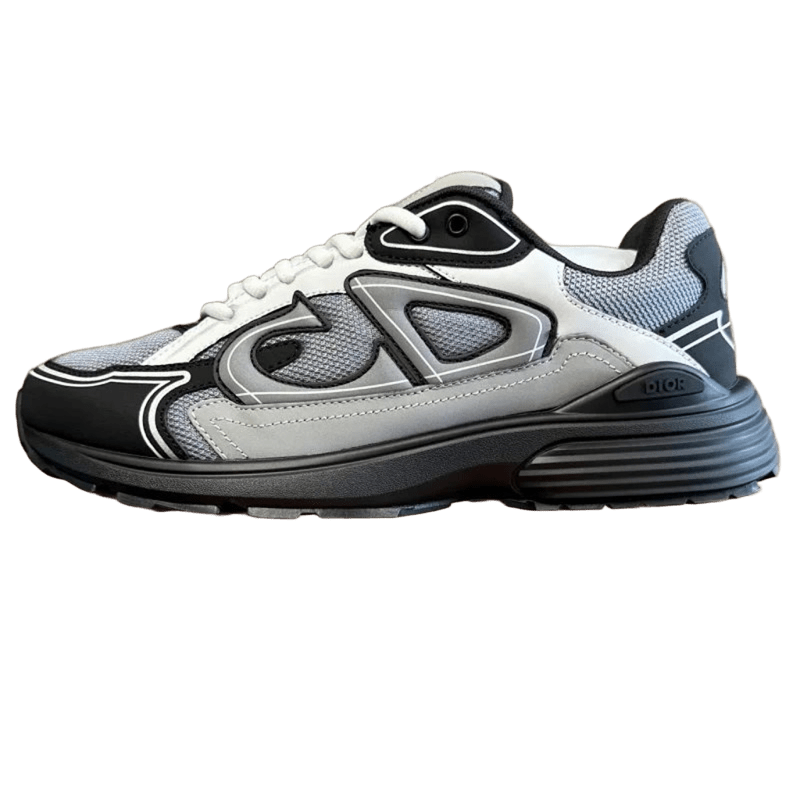 Dior Grey White Black Mesh Leather Unisex Sneakers