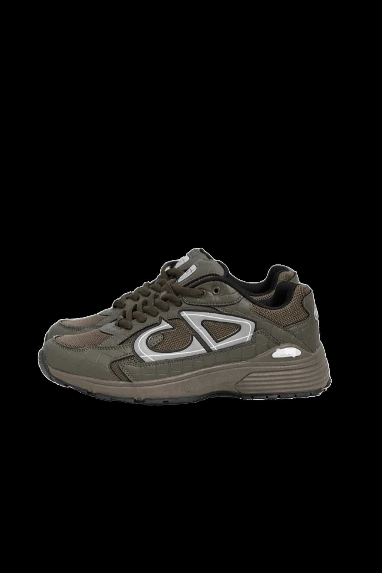 Dior Military Green Mesh & Croc Leather Unisex Sneakers