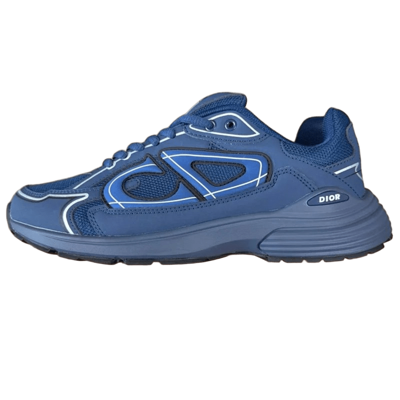 Dior Navy Blue Mesh Unisex Sneakers | Iconic Design