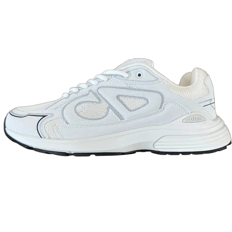 Dior White Mesh & Suede Classic Unisex Sneakers