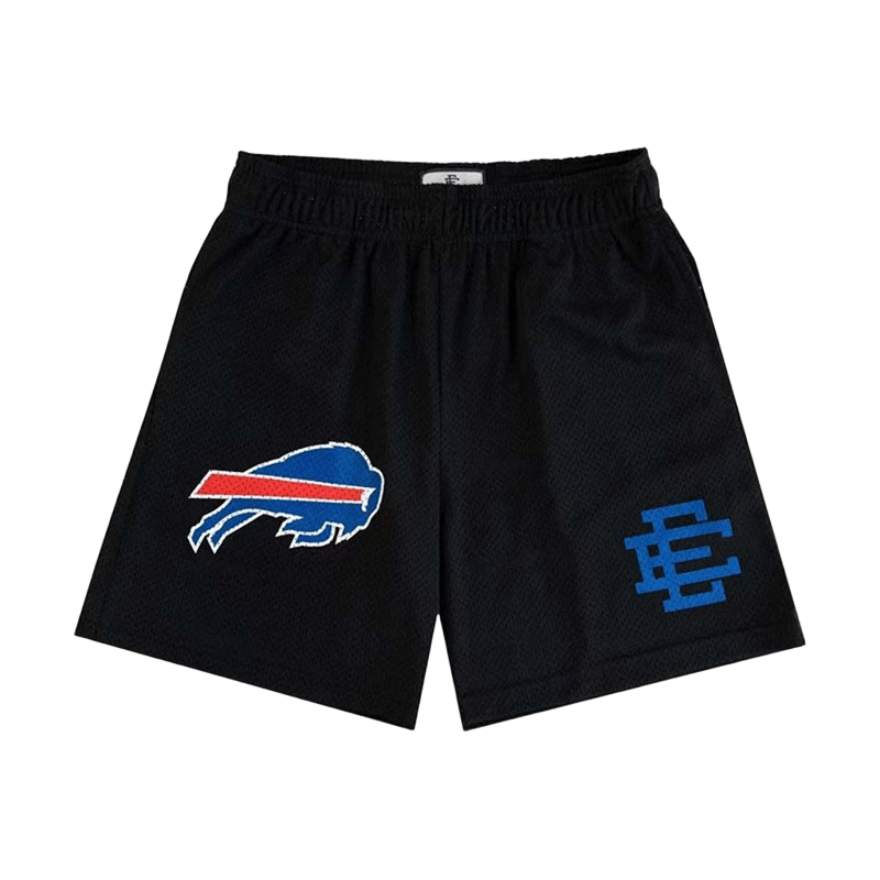 EE Black Mesh Athletic Shorts: Breathable Streetwear