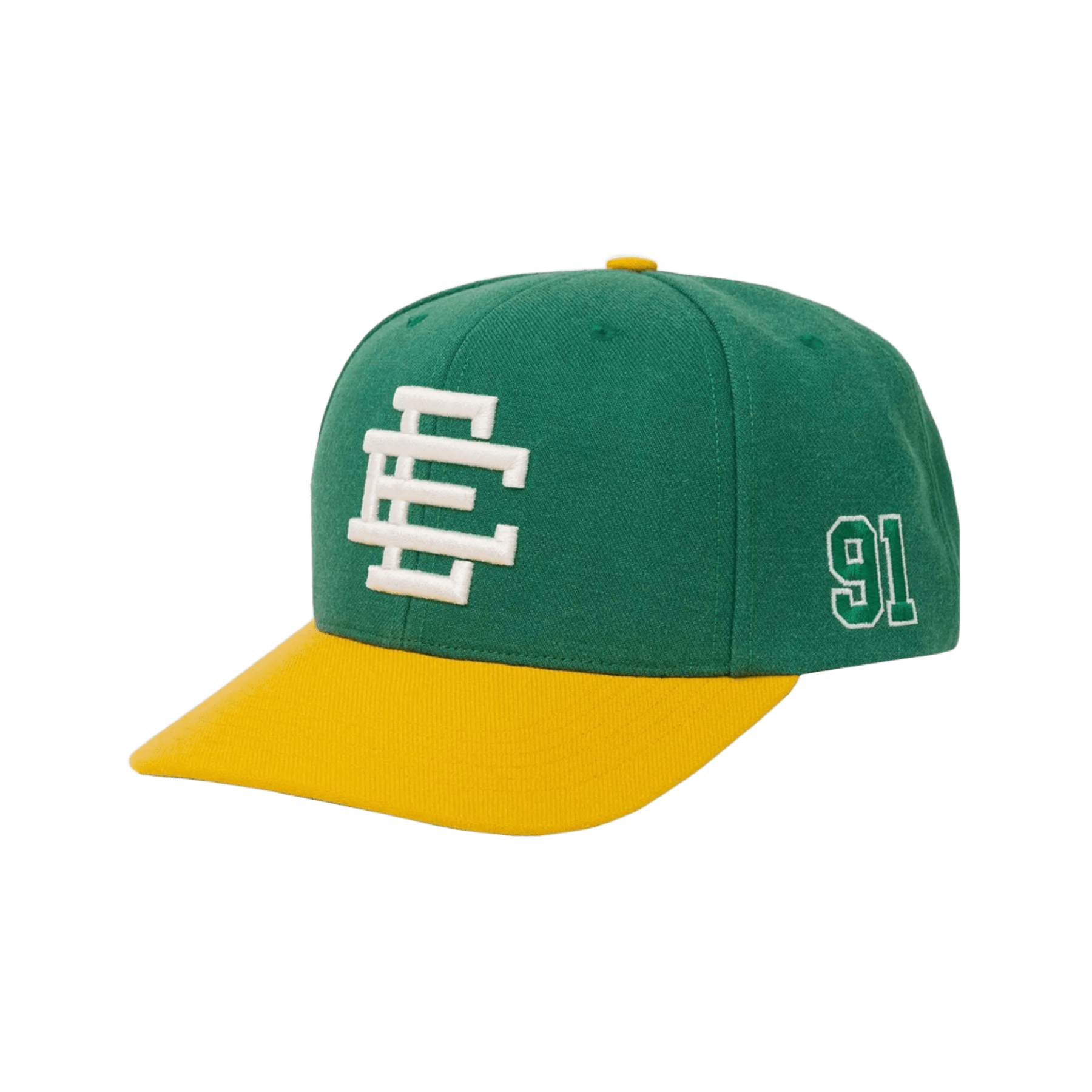 EE Cotton Baseball Cap: Green/Yellow, Breathable & Unisex