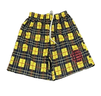 EE Cotton Plaid Shorts: Unisex Casual Shorts for Men & Women