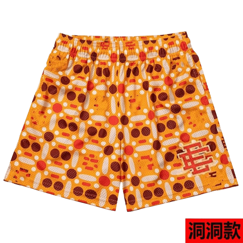 EE Dot Series Orange Cotton Shorts - Breathable Streetwear
