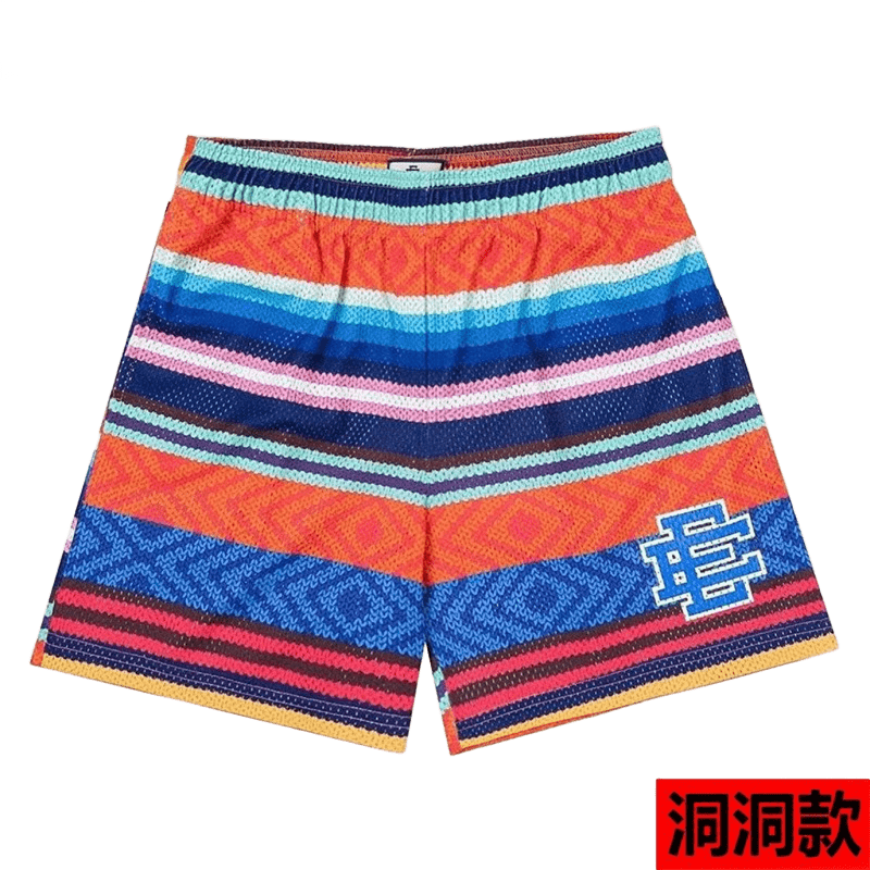 EE Geometric Stripe Shorts: Breathable Unisex Summer Shorts