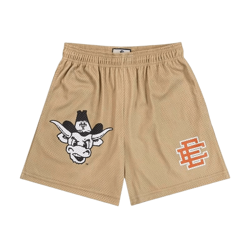 EE Khaki Breathable Mesh Shorts: Unisex Casual Active Wear