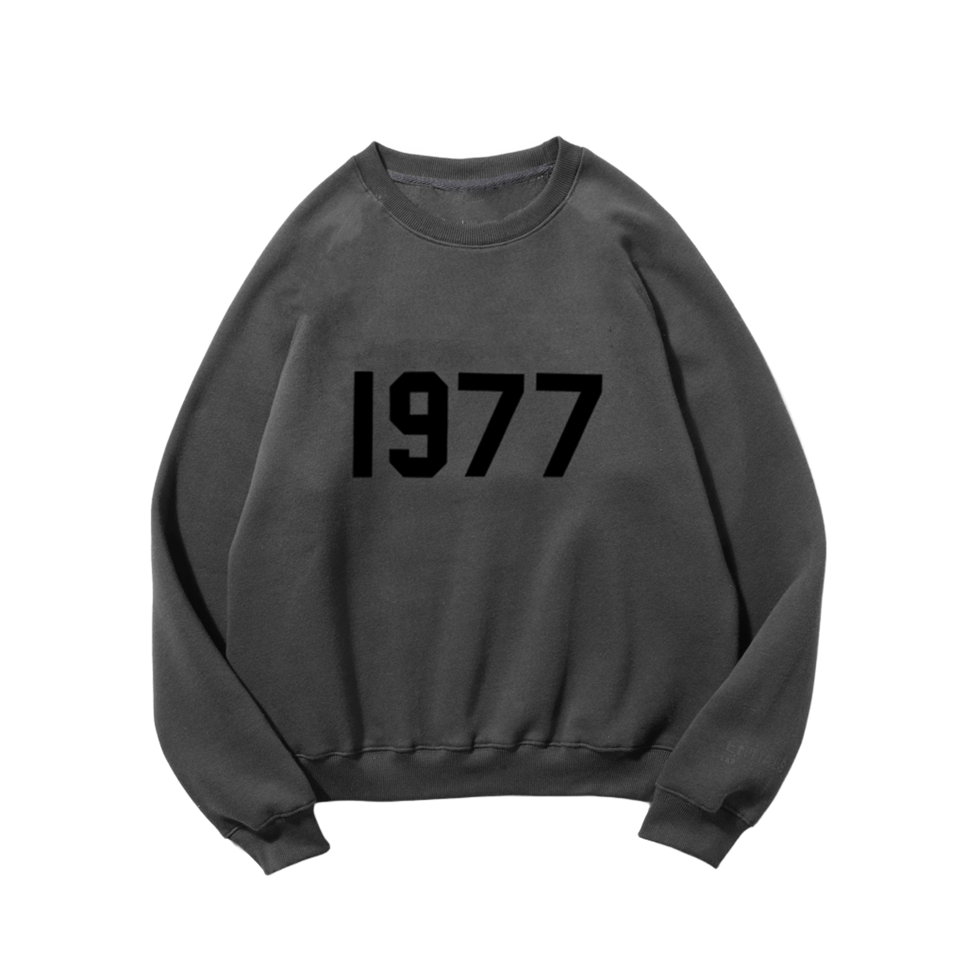 ESSENTIALS 1977 Hoodie - Dark Grey Unisex Cotton Streetwear