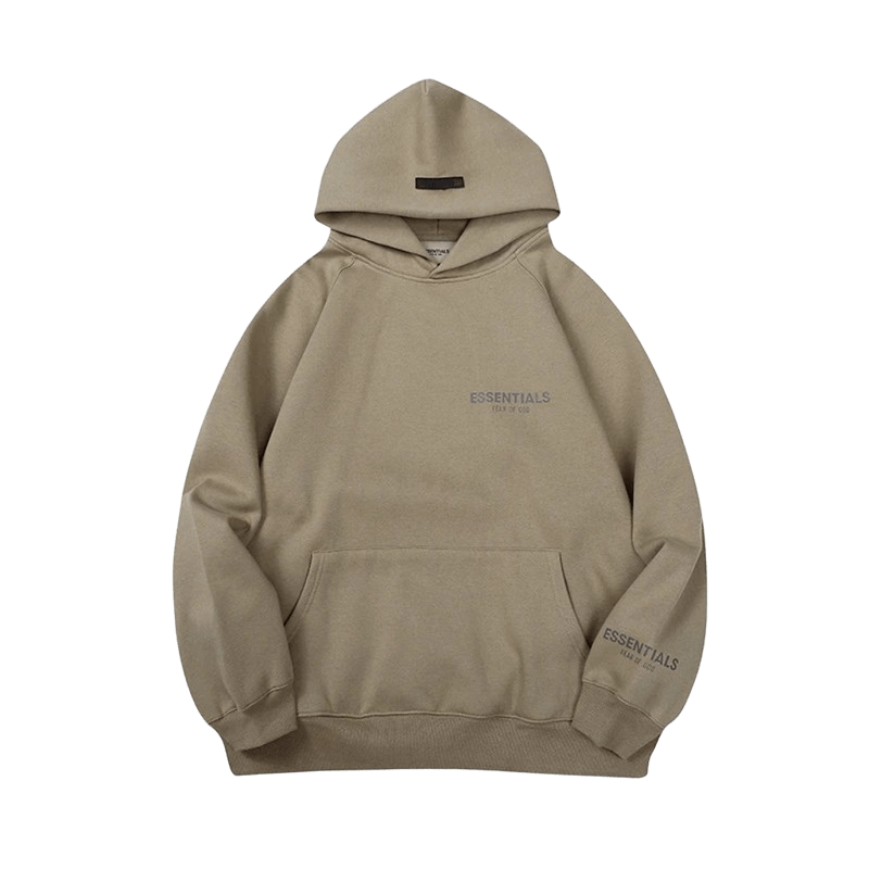 ESSENTIALS Khaki Cotton Hoodie - Unisex Casual Wear