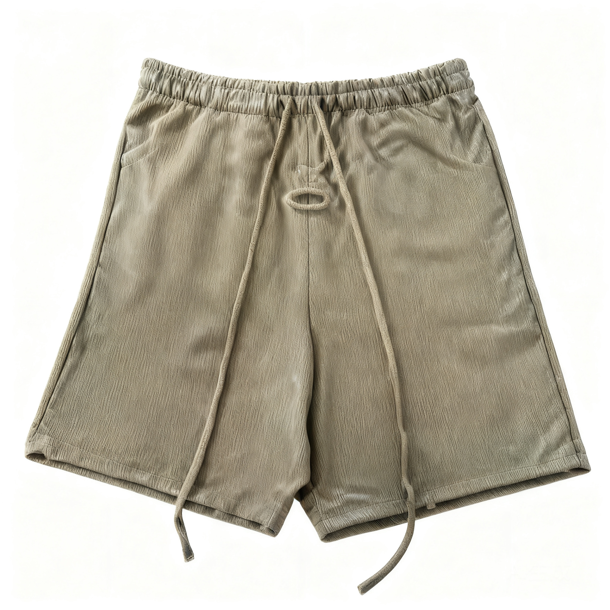 ESSENTIALS Khaki Cotton Shorts: Unisex Loose Fit