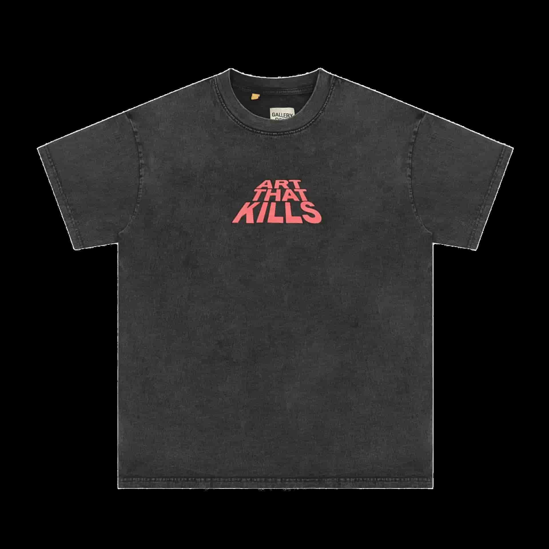GALLERY DEPT. Black Cotton Tee: ART THAT KILLS Unisex