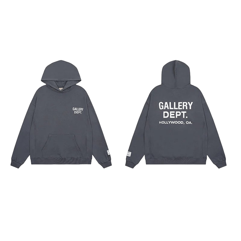 GALLERY DEPT. Classic Grey Logo Hoodie - Unisex Cotton
