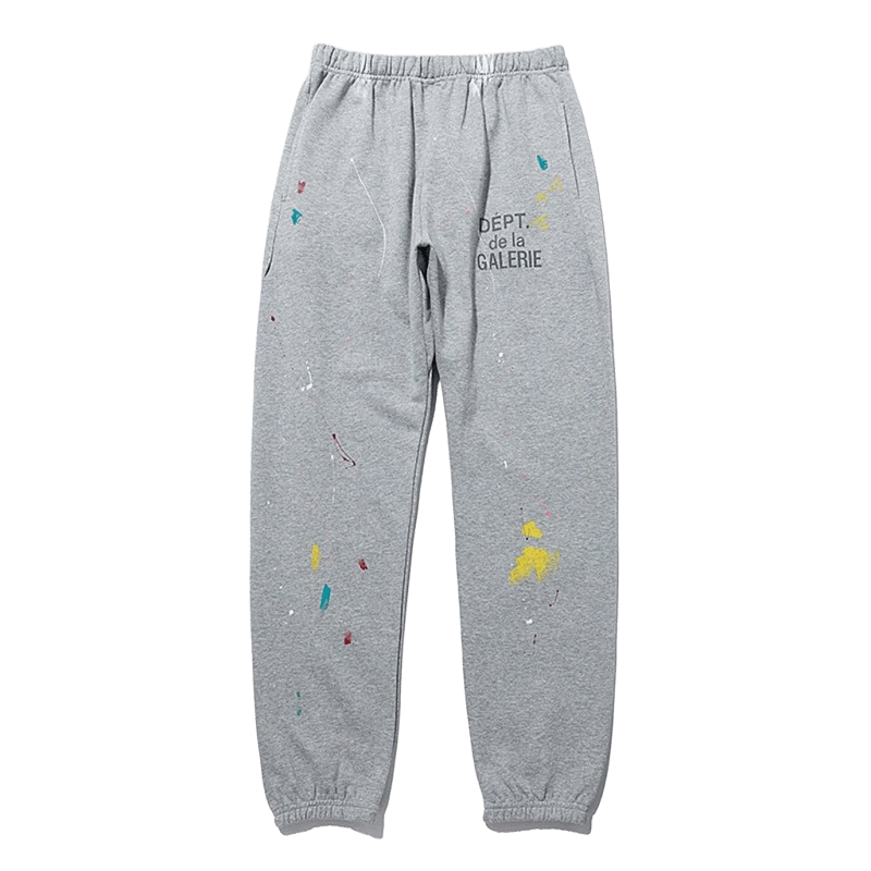 GALLERY DEPT. Gray Splatter Logo Sweatpants - Unisex Streetwear