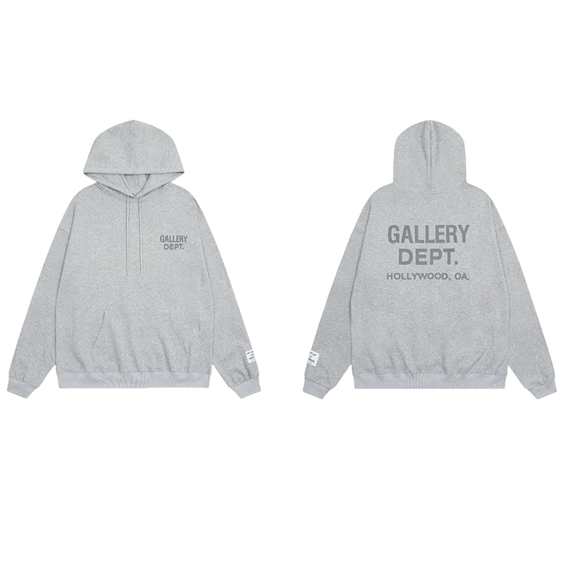 Gallery Dept. Grey Hoodie: Vintage Unisex Cotton Streetwear