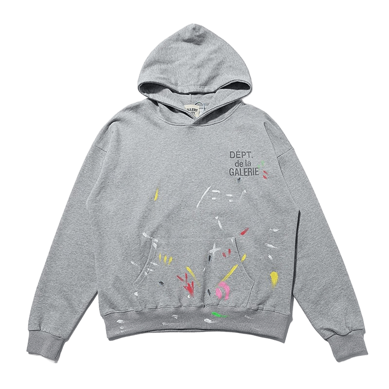 GALLERY DEPT. Grey Splatter Print Hoodie - Unisex