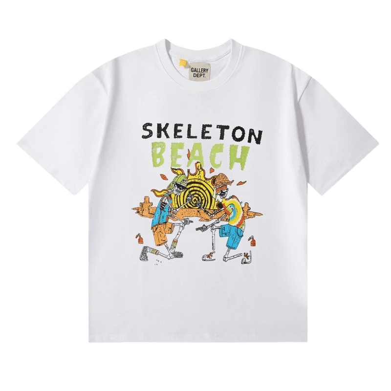 GALLERY DEPT. Skeleton Beach White Vintage Cotton T-Shirt