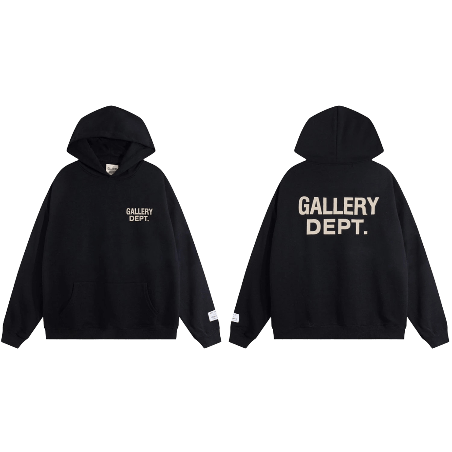 GALLERY DEPT. Unisex Black Cotton Hoodie - Warm Streetwear