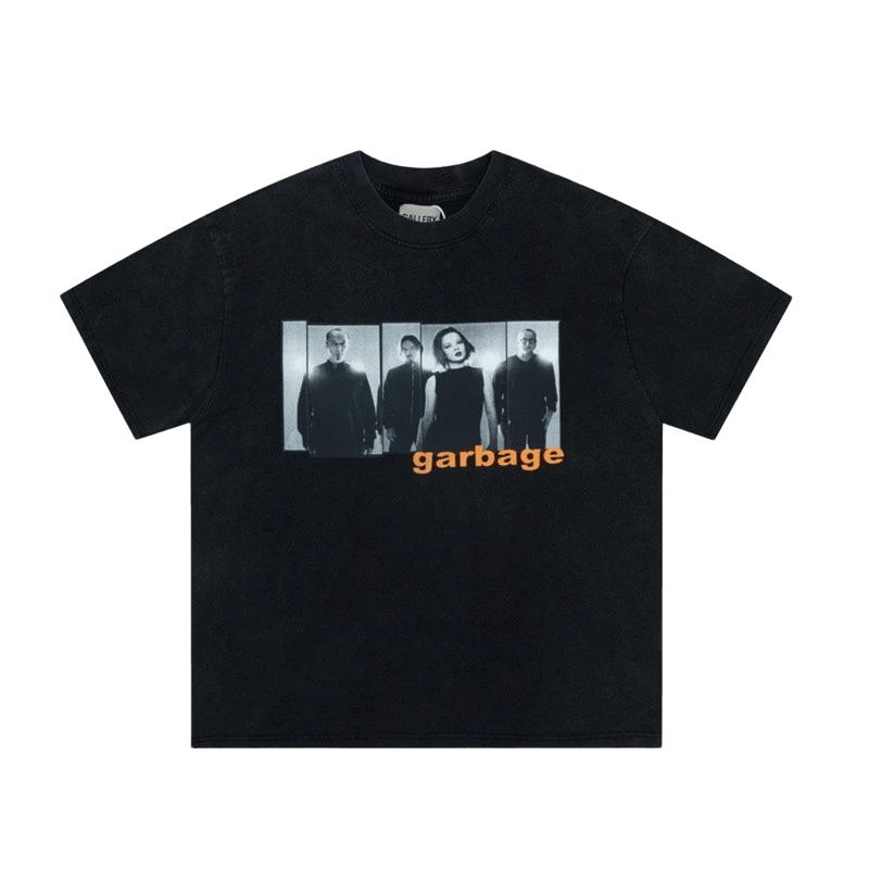 GALLERY DEPT. Vintage Band Print Unisex Black Cotton T-Shirt