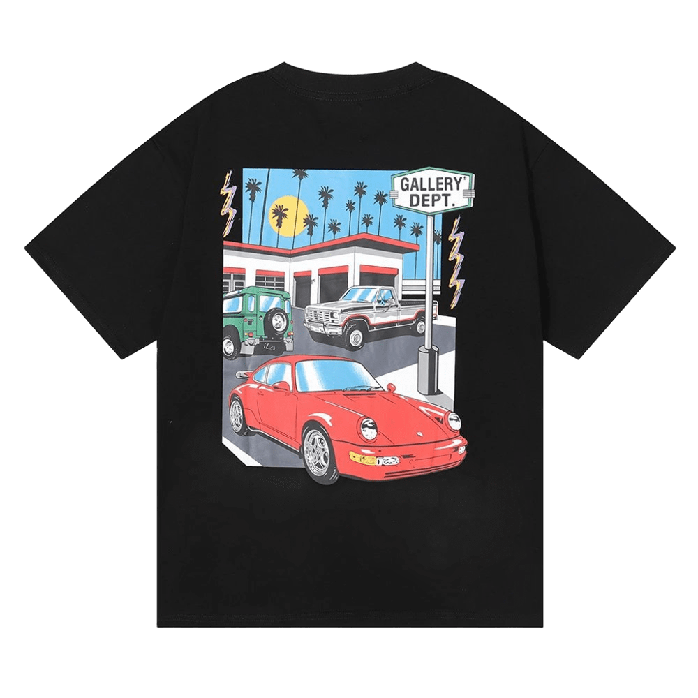 GALLERY DEPT. Vintage Black Tee: Palm Tree Graphic