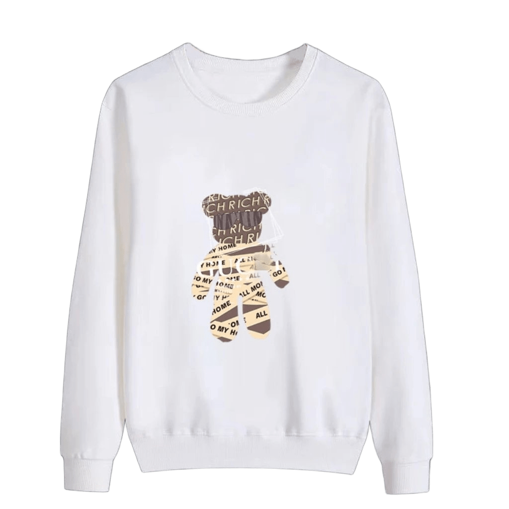 Gucci Bear Hoodie: White Cotton Unisex Sweatshirt