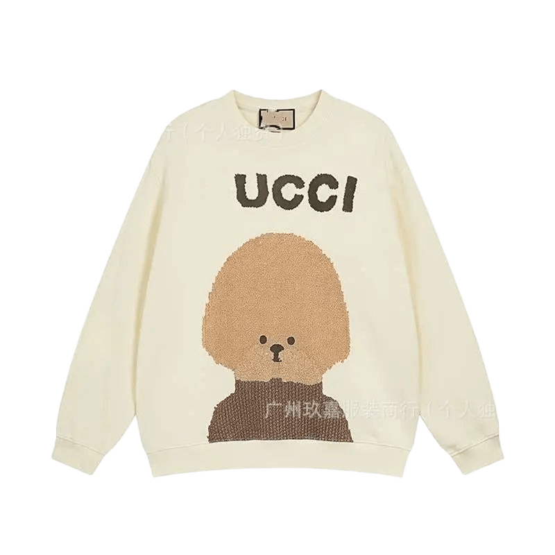 Gucci Bear Sweatshirt: Cream Unisex Hoodie, Cozy & Stylish