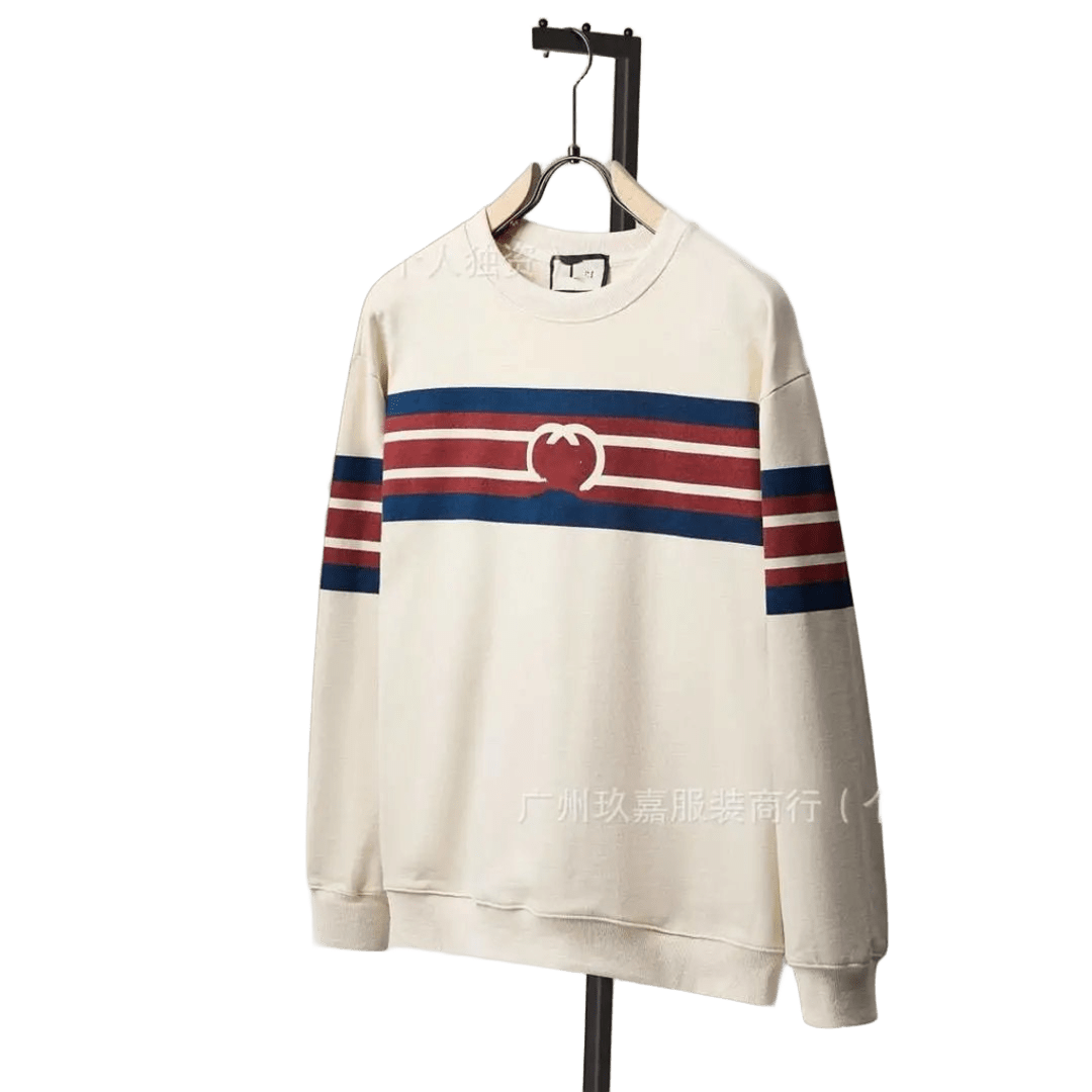 Gucci Beige Cotton GG Logo Sweatshirt: Unisex Casual