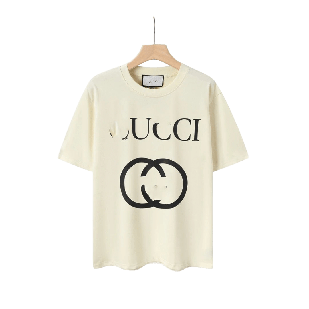 Gucci Beige Cotton T-Shirt: Unisex, Logo, GG Motif
