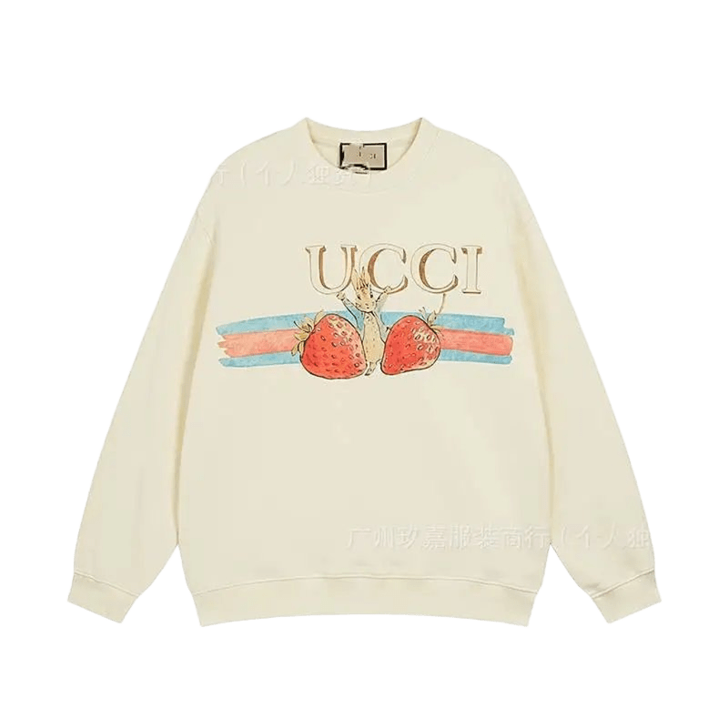 Gucci Beige Hoodie: Soft Unisex Sweatshirt with Prints