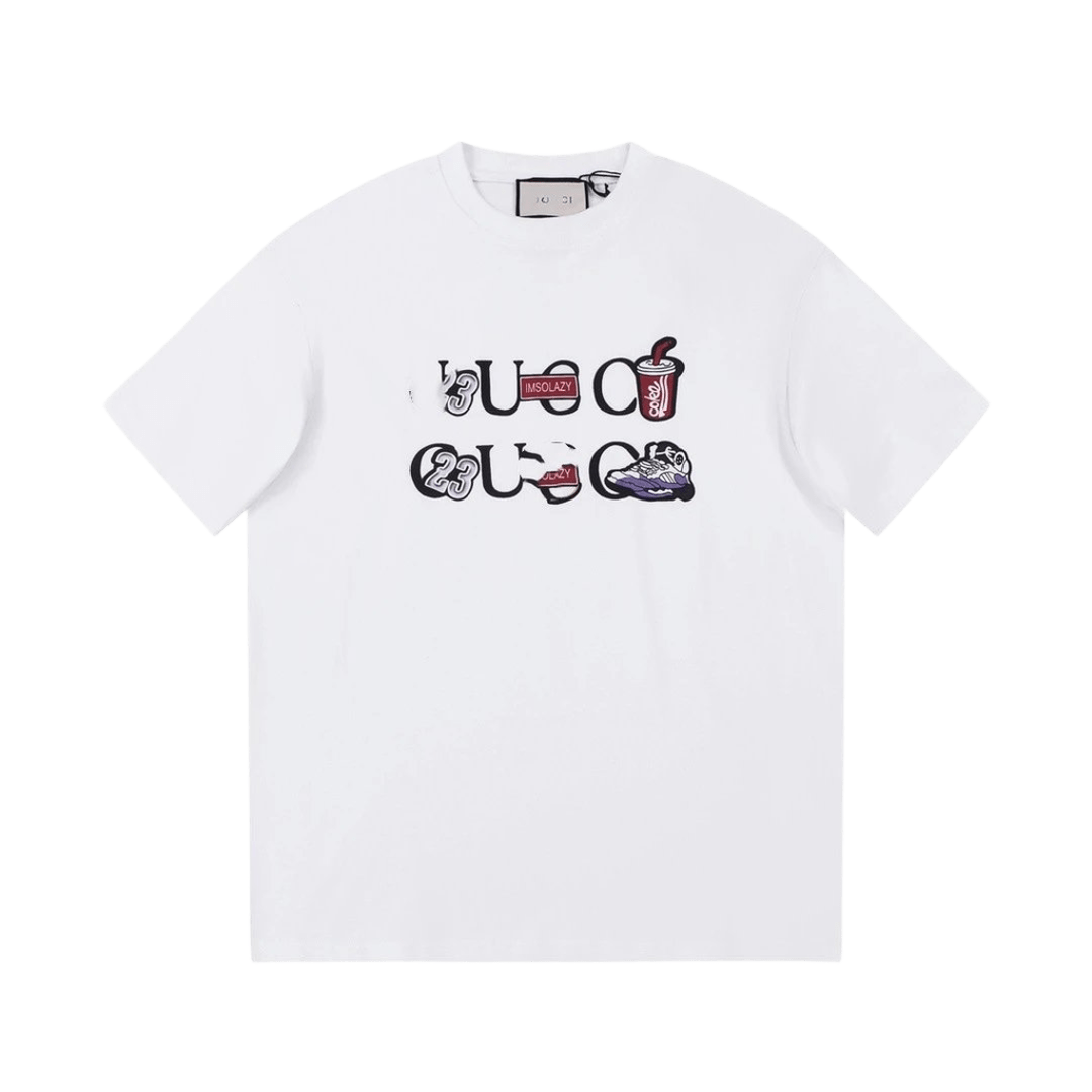 Gucci Cotton T-Shirt: White, Unisex, Street Style Logo