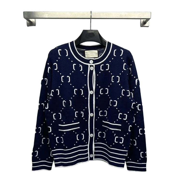 Gucci Deep Blue Knit Cardigan: Unisex Vintage Style