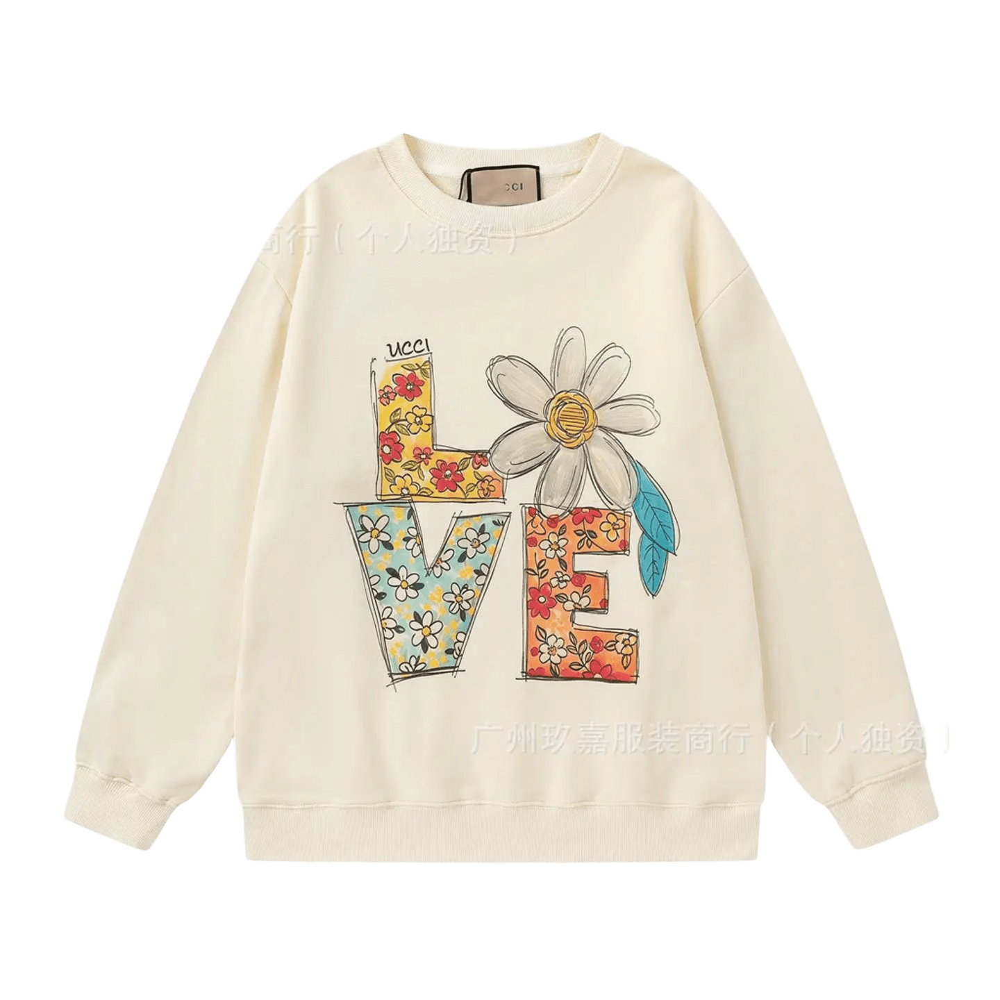 Gucci Floral Hoodie: White Cotton Unisex Winter Sweatshirt