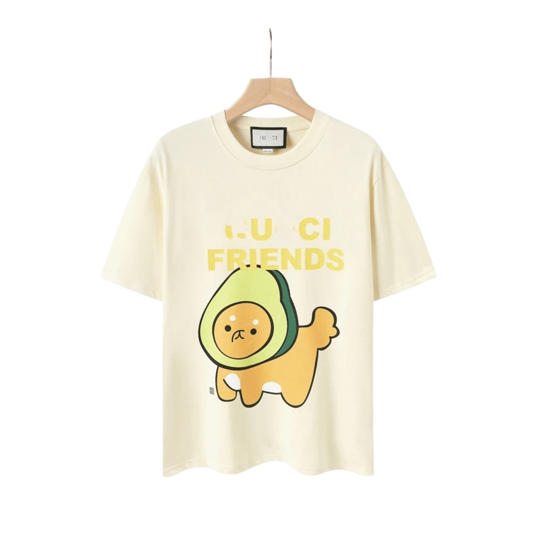 Gucci Friends Cream Cotton Unisex T-shirt