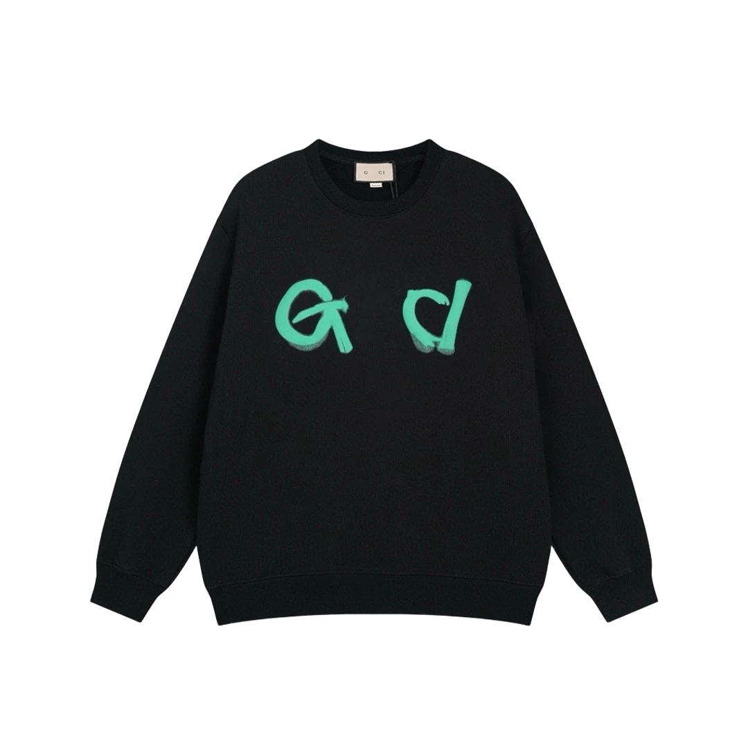 Gucci GD Black Hoodie: Unisex, Vintage, Warm & Comfy