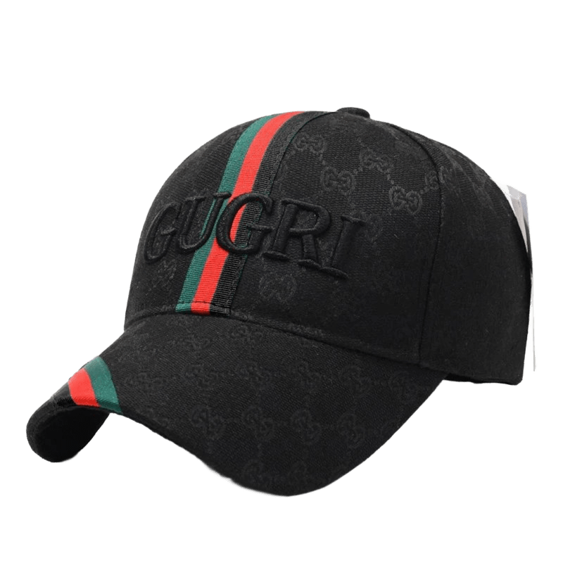 Gucci GG Black Baseball Cap with Red-Green Stripe