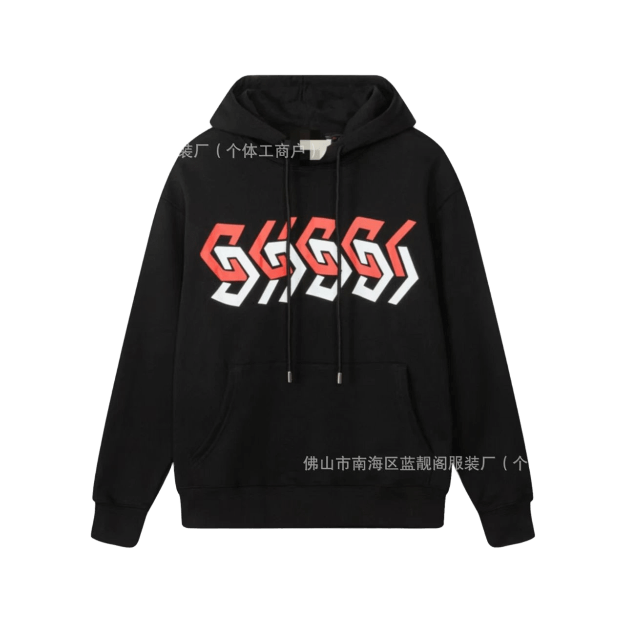 Gucci GG Logo Hoodie Black: Unisex, Red/White, Soft Fabric
