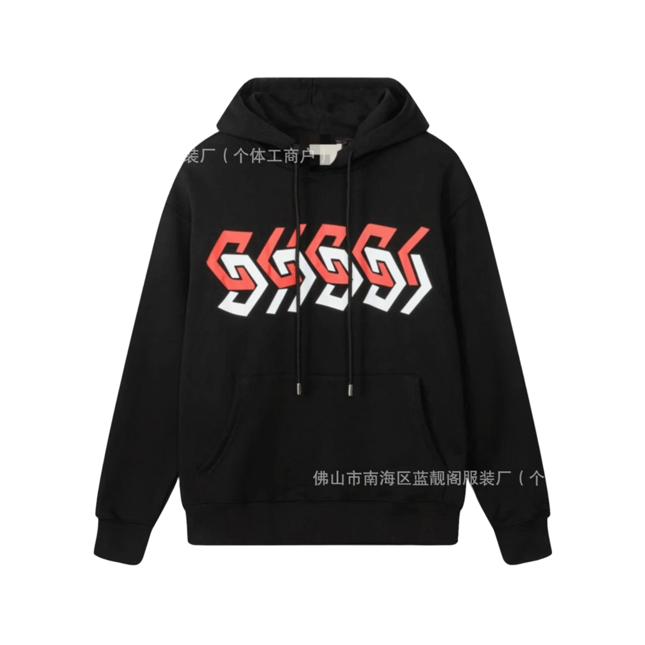 Gucci GG Logo Hoodie: Unisex Black Cotton Sweatshirt