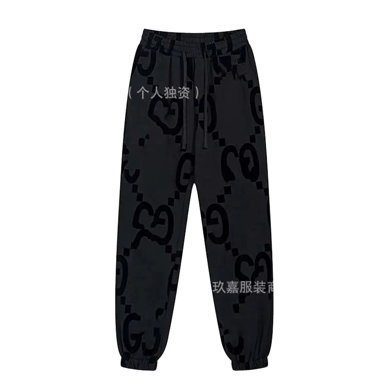 Gucci GG Motif Drawstring Pants: Black Casual Unisex