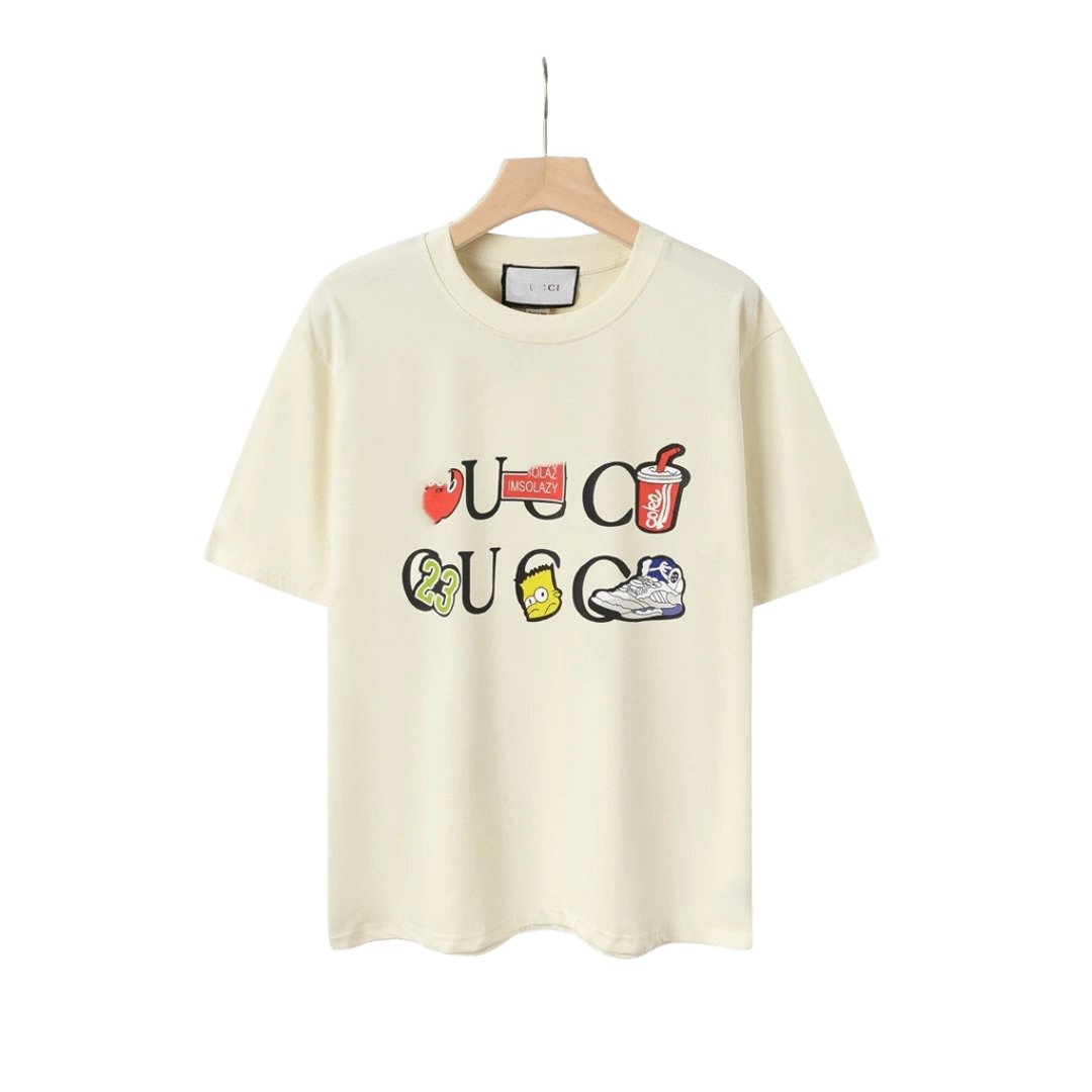 Gucci Off-White Cotton T-shirt: Unisex Streetwear with Print