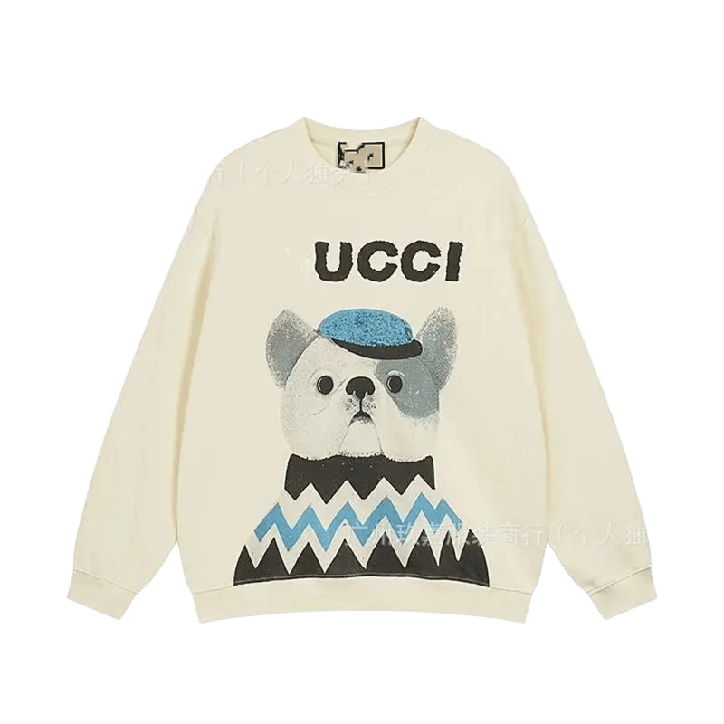 Gucci Pet Dog Print Beige Sweatshirt: Cozy Cotton