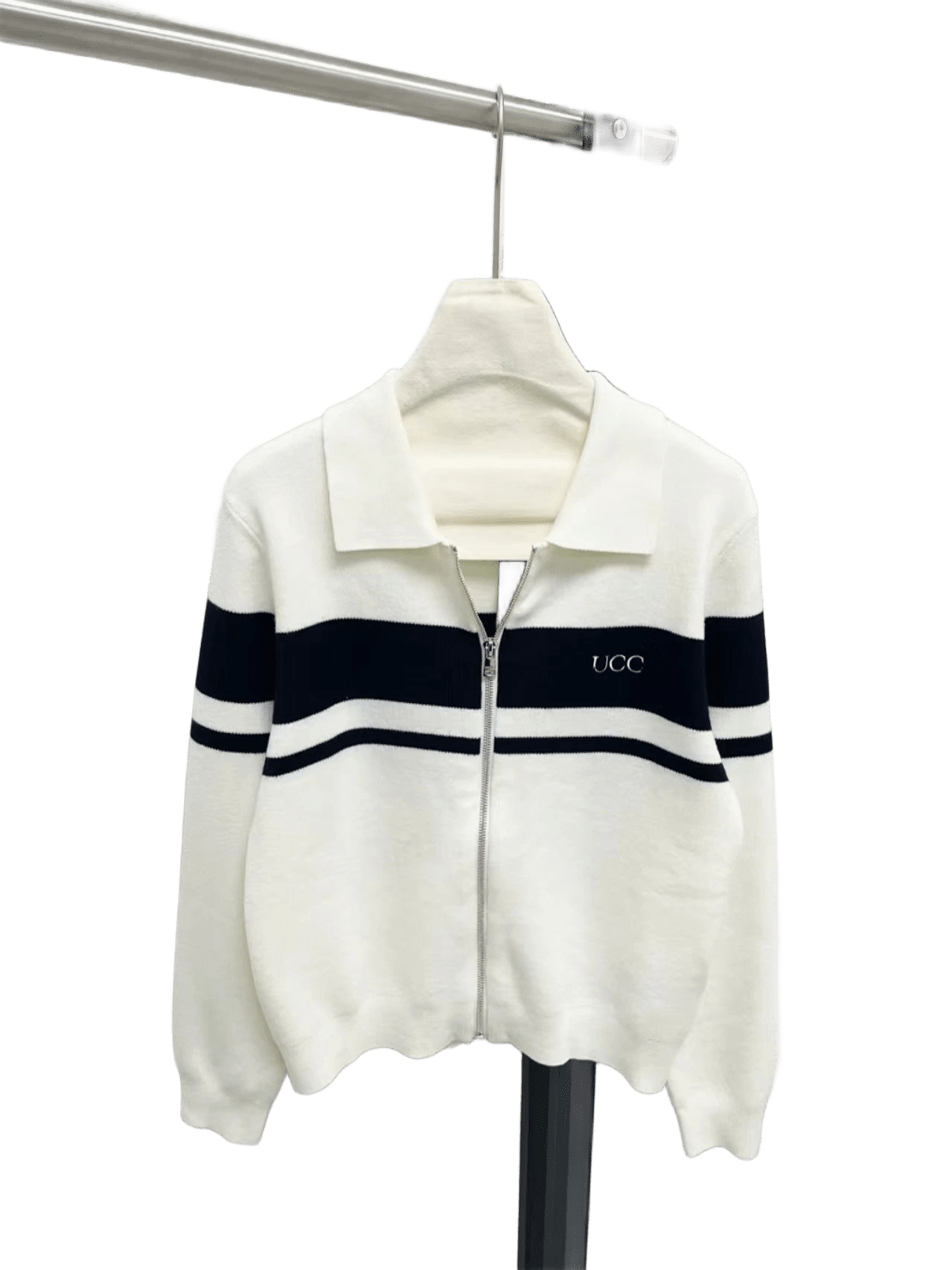 Gucci Unisex White & Black Stripe Knit Sweater | Warm