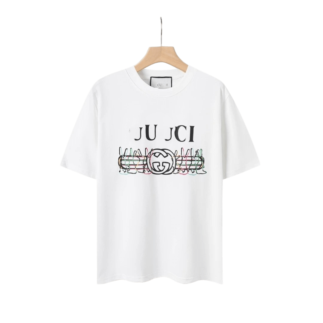 Gucci Unisex White Cotton T-Shirt: Iconic Motifs & Stripes