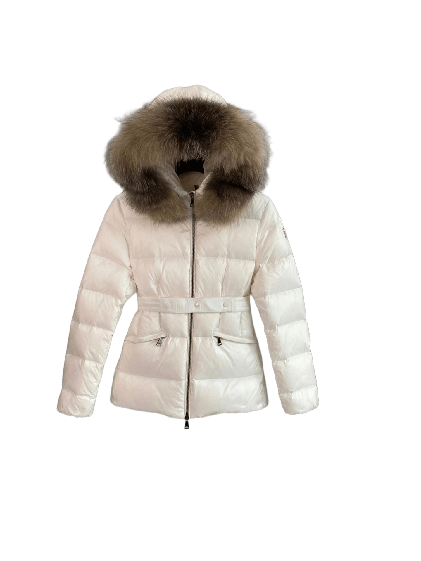 Gucci White Down Jacket Women: Faux Fur Trim, Winter Warm Coat
