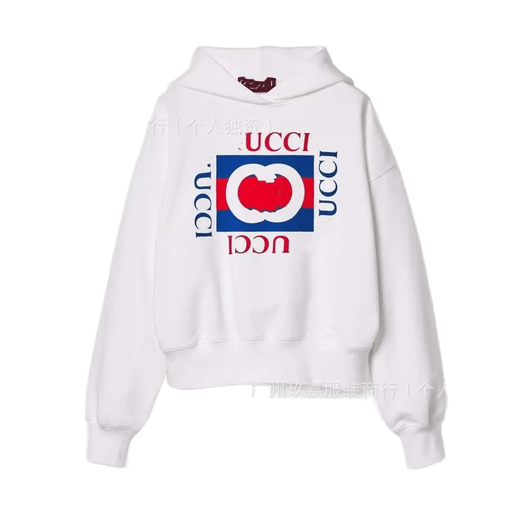 Gucci White GG Logo Hoodie: Unisex, Cozy Cotton