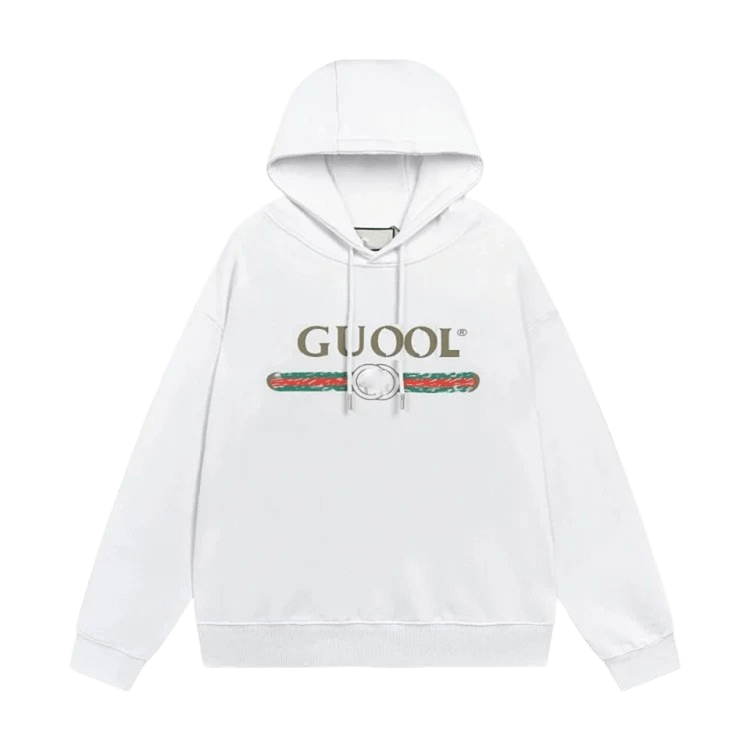 Gucci White Hoodie: Classic Unisex Cotton Casual Wear