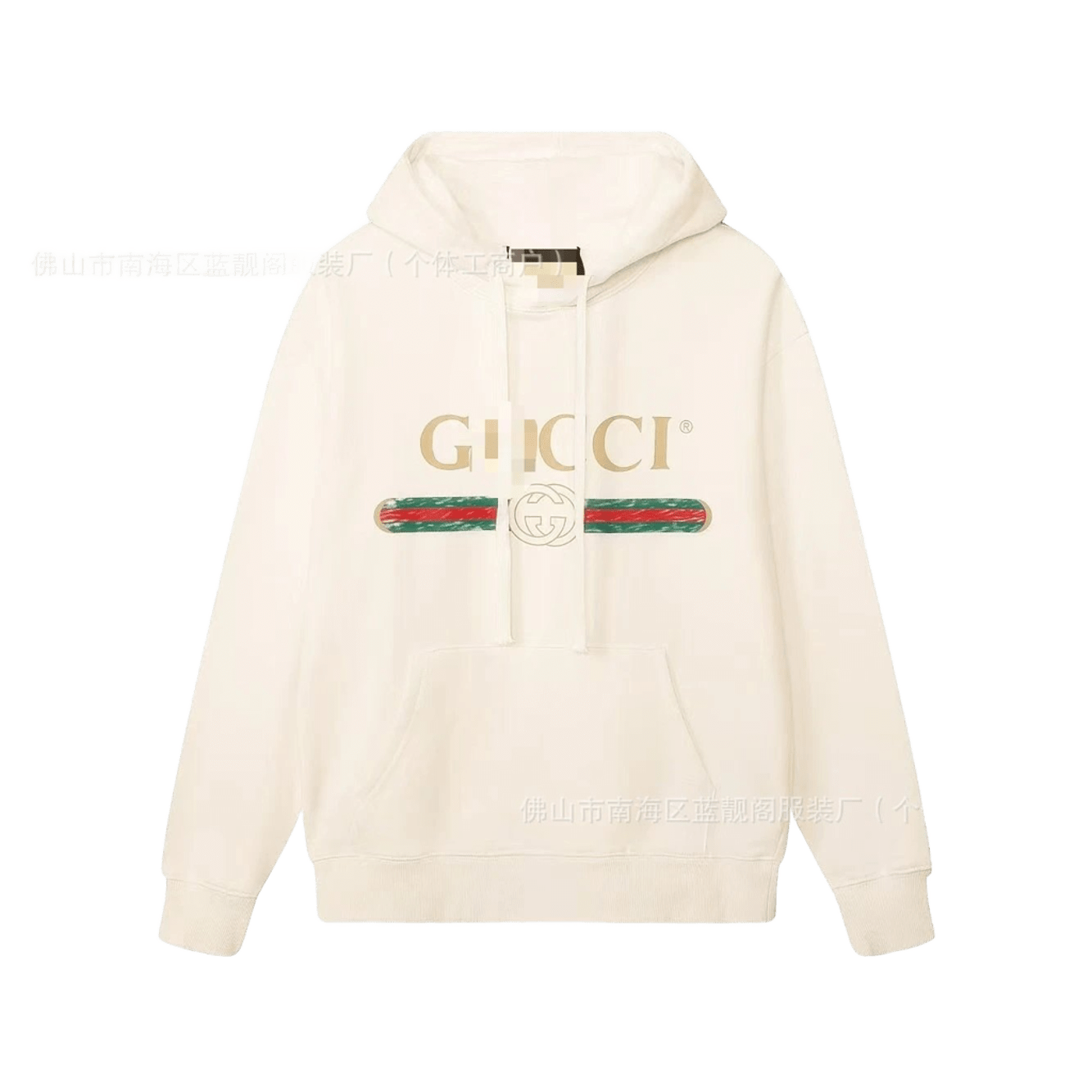 Gucci White Hoodie: Iconic Logo, Cotton Unisex Streetwear