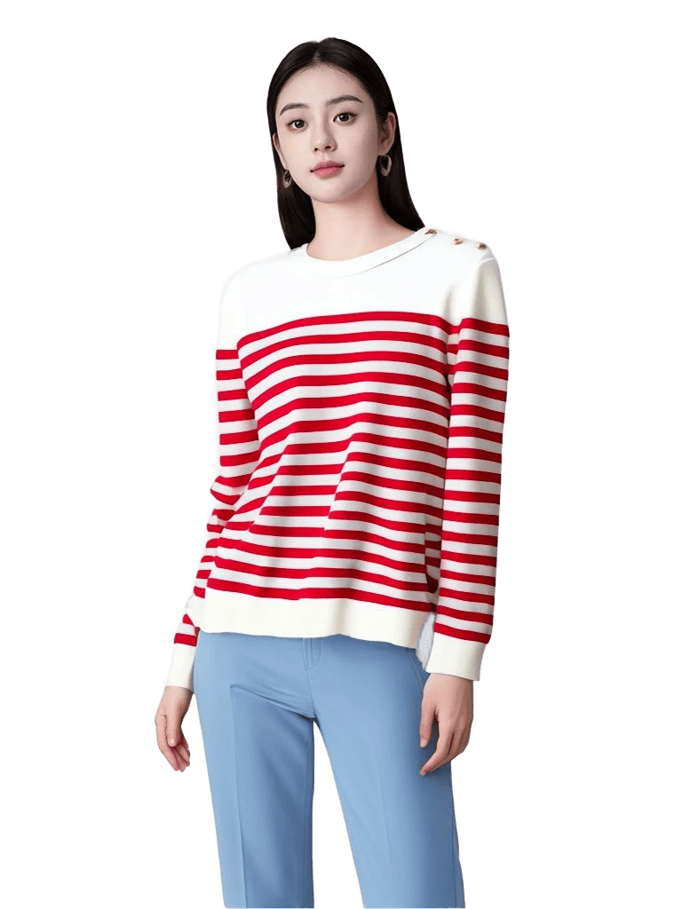 Gucci Women's Red & White Stripe Knit Sweater